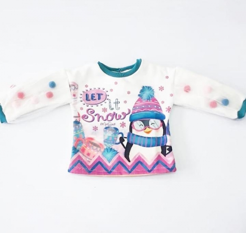 imagem MOLETOM INFANTIL MONSUCRE PINGUIM COM TULE SKI 02010