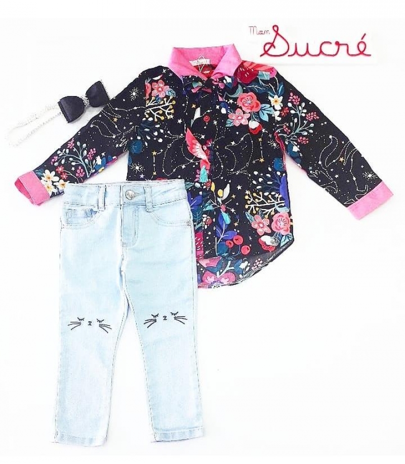 imagem Conjunto Infantil Monsucre Camisa e Calça Jeans 04000