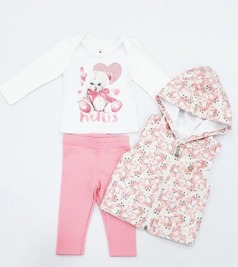 imagem A111 CONJUNTO BABY BODY, LEGGING E COLETE AÇUCENA