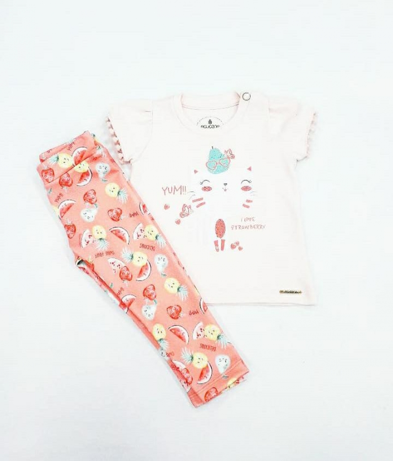 imagem CONJUNTO BLUSA E LEGGING  AÇUCENA SALMÃO BABY A2358