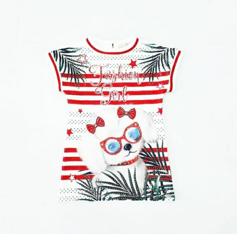 imagem VESTIDO INFANTIL MODERN RED PETIT CHERIE CACHORRINHO 31186