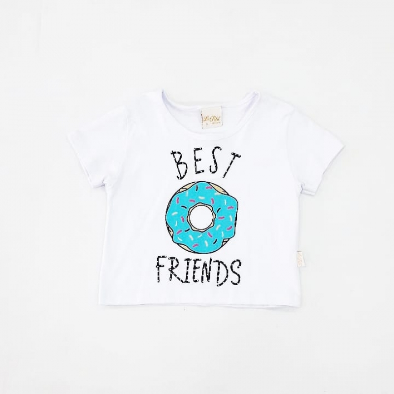 imagem BLUSA MEIA MALHA INFANTIL BRANCO LEPETIT BEST FRIENDS 4116 