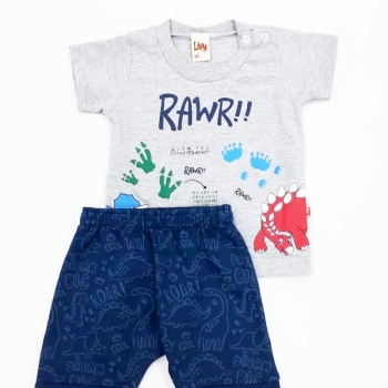 imagem CONJUNTO DINOUSSAUROS MENINO BABY CAMISETA SHORTS LIVY 6126