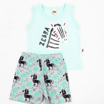 imagem CONJUNTO ZEBRA MENINO BABY REGATA E SHORTS LIVY 6129