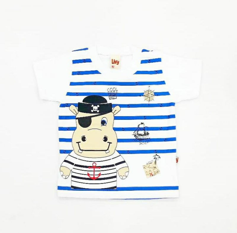 imagem CAMISETA BABY PIRATA BRANCO MENINO LIVY  6134