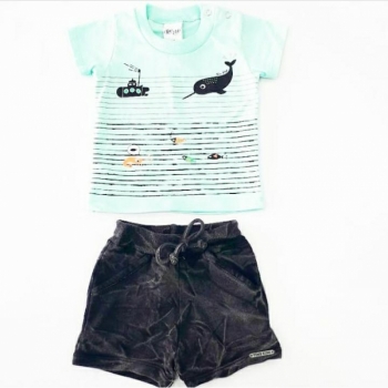 imagem CONJUNTO OCEANO TIMEKIDS  BABY CAMISETA M.C E SHORTS 6262