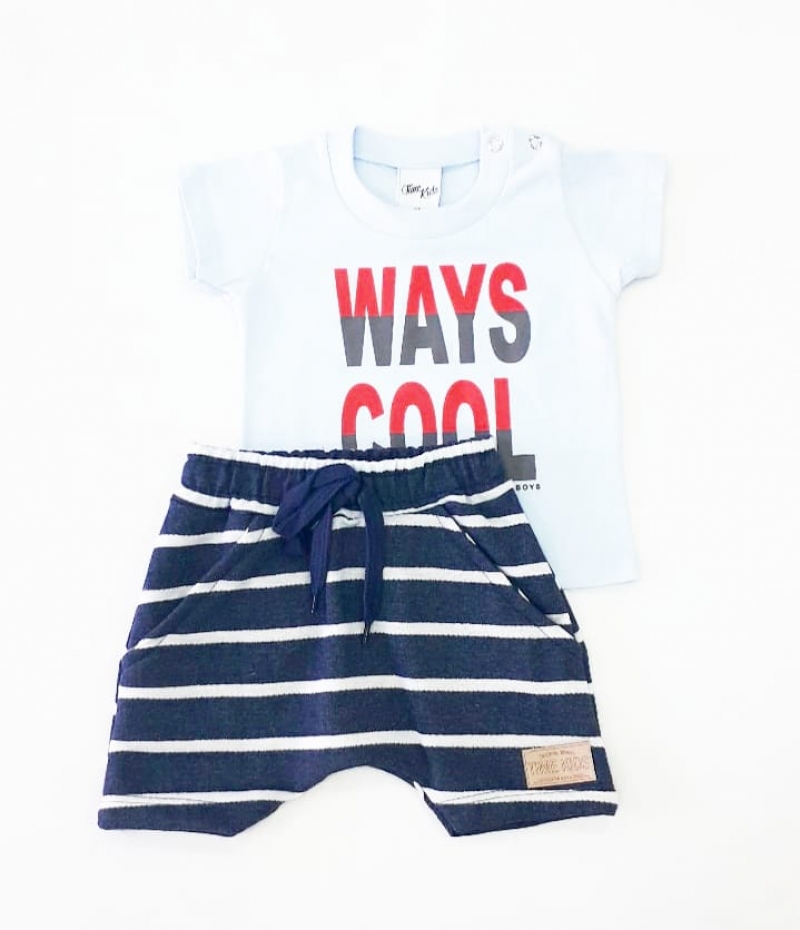 imagem CONJUNTO COOL TIMEKIDS  BABY CAMISETA M.C E SHORTS 6263