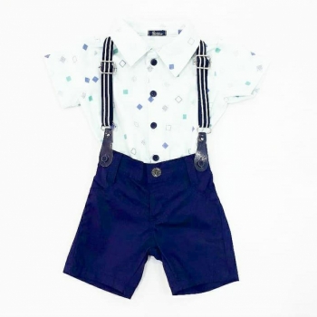 imagem CONJUNTO PARAÍSO AZUL MARINHO CAMISA SHORT BABY 10053 