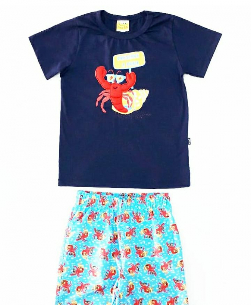 imagem CONJUNTO CAMISETA BERMUDA MASCULINA INFANTIL 45127 JACA LELE