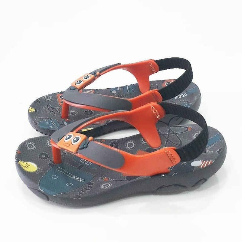 imagem 442097000 CHINELO ACQUA PRINT GRAFITE LARANJA KLIN