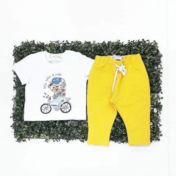 imagem 5027 CONJUNTO SILK URSO BIKE BRANCO DAME DOS INFANTIL 5062