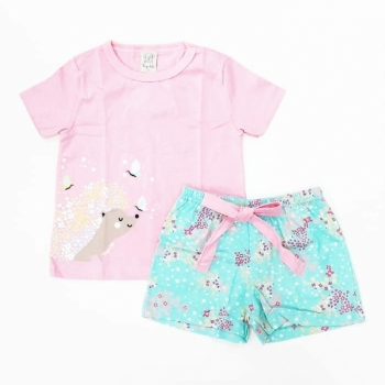 imagem PIJAMA MANGA CURTA COM SHORT DOOL ROSA  PINGO LELE 76161