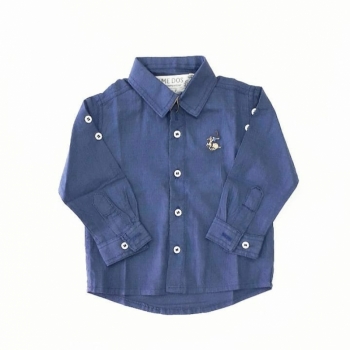 imagem 5083 CAMISA LISO BIARRITZ AZUL DENIM BABY MENINO  DAME DOS