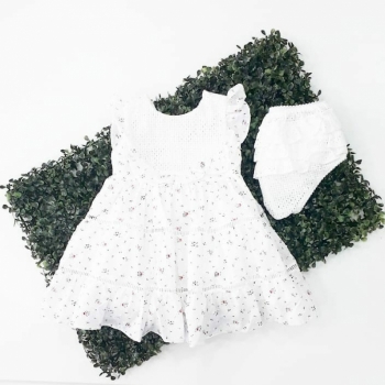 imagem 17062 VESTIDO COM CALCINHA FLORAL BRANCO RENDA PETIT CHERIE