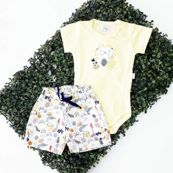 imagem 203144 CONJUNTO  BODY E SHORT SAFARI MENINO  ANJOS BABY 