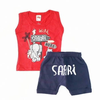 imagem 6723 CONJUNTO SAFARI REGATA E SHORTS VERMELHO MARINHO LIVY