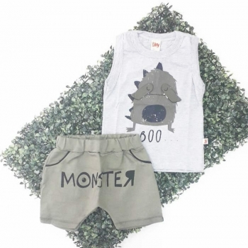 imagem 6739 CONJUNTO MONSTER REGATA E SHORTS LIVY MESCLA VERDE LIVY