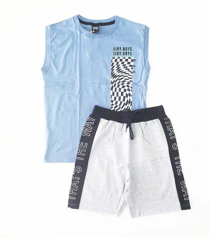 imagem 6775 CONJUNTO JUVENIL REGATA  BERMUDA  BOY AZUL LIVY