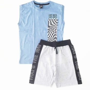 imagem 6775 CONJUNTO JUVENIL REGATA  BERMUDA  BOY AZUL LIVY