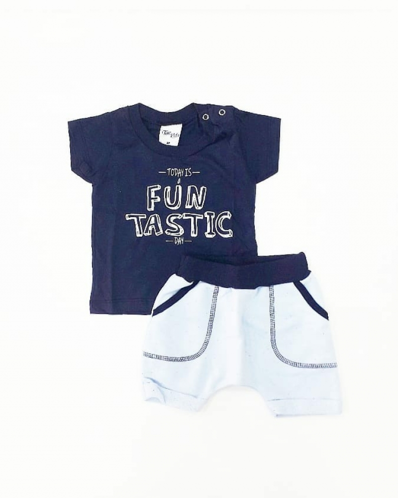 imagem 6864 CONJUNTO FANTASTIC BLUSA E SHORTS MARINHO TIME KIDS