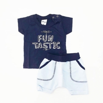 imagem 6864 CONJUNTO FANTASTIC BLUSA E SHORTS MARINHO TIME KIDS