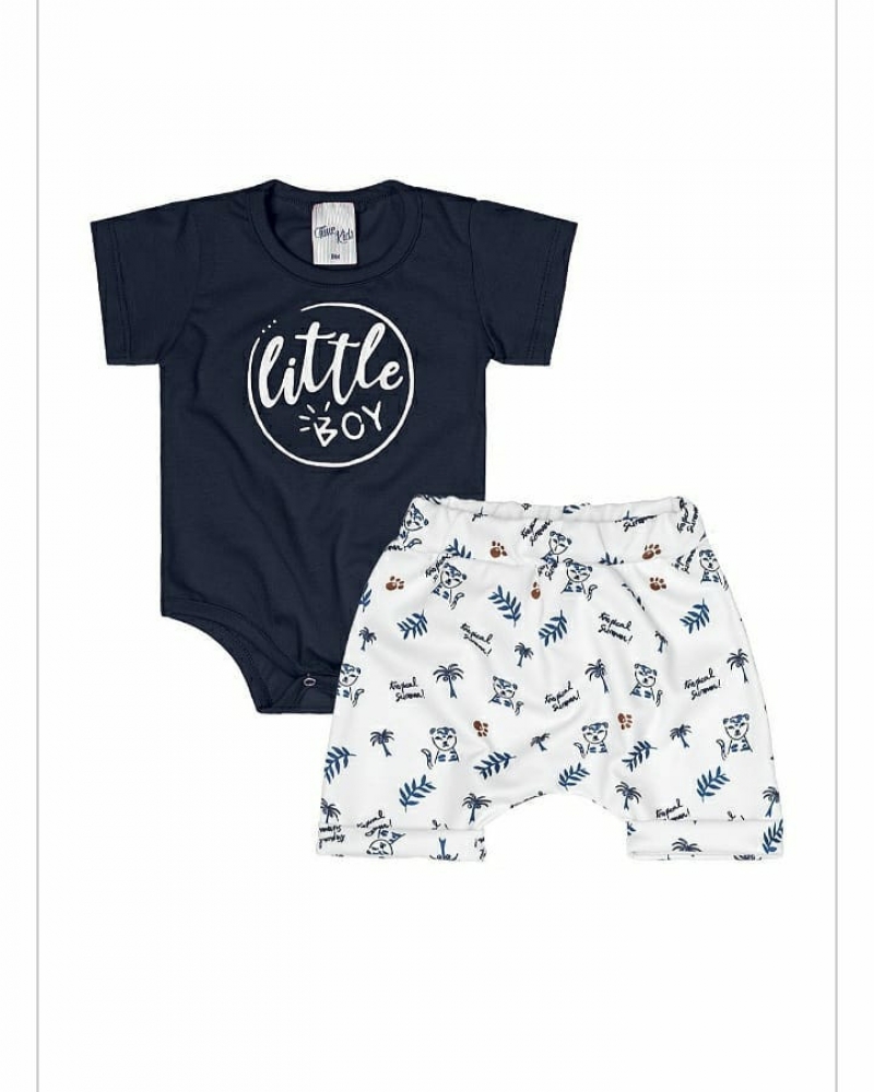 imagem 6863 CONJUNTO LITTLE BOY BODY VERMELHO  SHORTS TIME KIDS