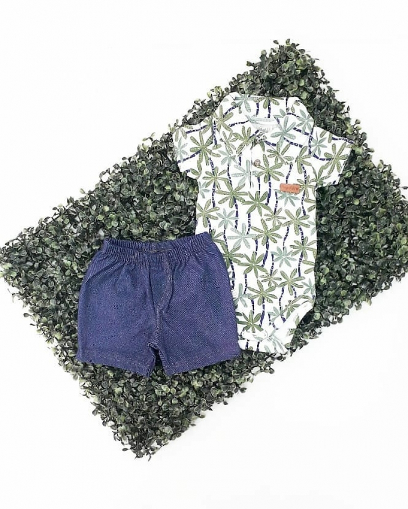 imagem 66588CONJUNTO BODY POLO E  SHORT JEANS COQUEIROS PINGOLELÊ