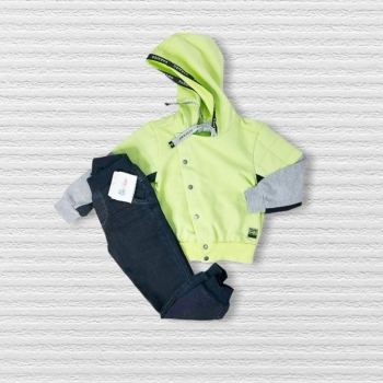 imagem 13176 CONJUNTO INVERNO PARAÍSO  COM CAPUZ VERDE NEON