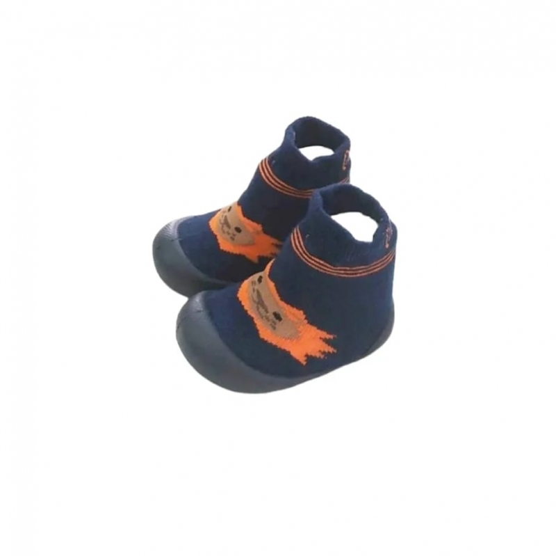 imagem 829170  MEIA INFANTIL KLIN COM SOLA COMFORT MARINHO/LARANJA