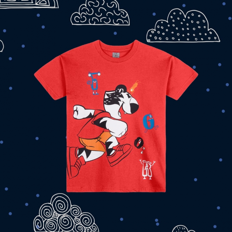 imagem 10210438 CAMISETA VERÃO INFANTIL VERMELHO TIGOR TIGRE