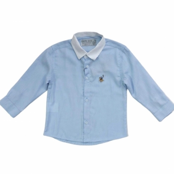 imagem 6485 CAMISA SOCIAL  OXFORDINE  AZUL BEBE DAME DOS