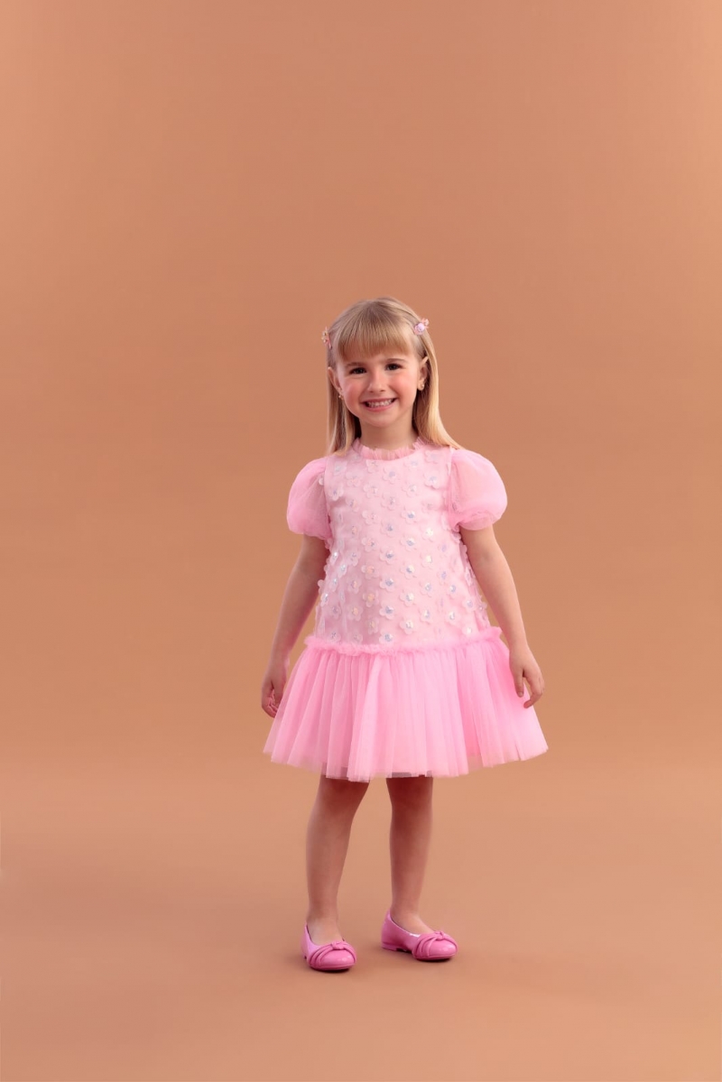 imagem 22180 VESTIDO 3D FLORES PETIT CHERIE COR-ROSA