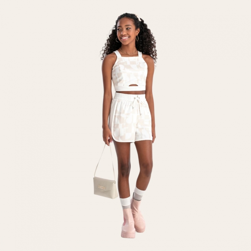 imagem B23855 CONJUNTO TEEN LOOK CATWALK  OFF WHITE BOBBYLULU