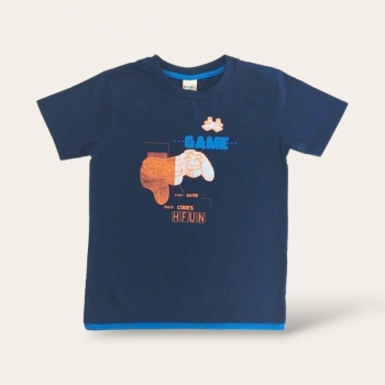 imagem 28168 CAMISETA GAME MEIA MALHA HAVE FUN AZUL