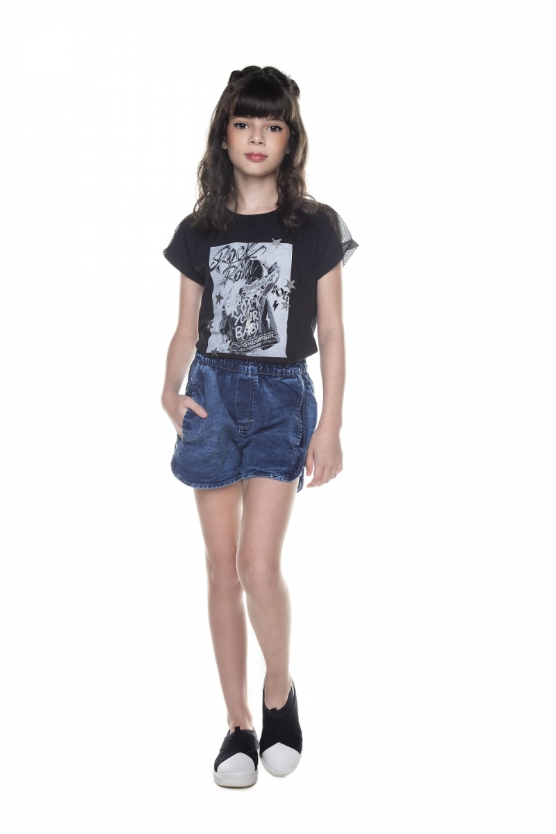 imagem 28024 BLUSA ROCK ROLL COTTON HAVE FUN PRETO