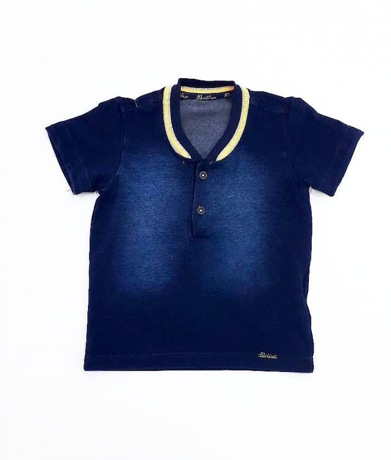 imagem CAMISETA POLO 10007 COR JEANS INFANTIL PARAISO