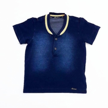 imagem CAMISETA POLO 10007 COR JEANS INFANTIL PARAISO