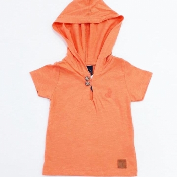 imagem CAMISETA COM CAPUZ MM FLAMÊ ORANGE INFANTIL CHARPEY