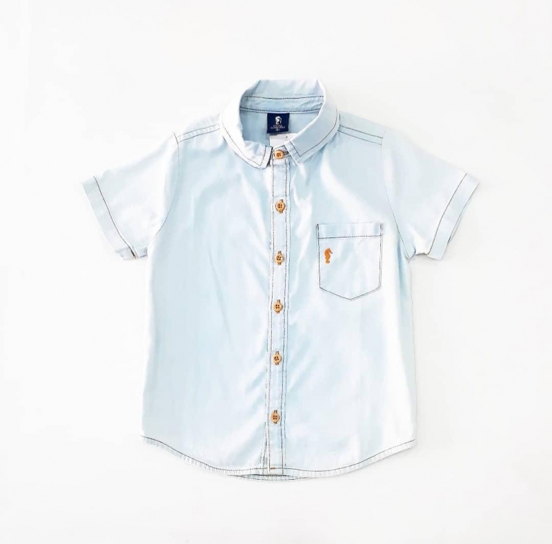 imagem A2558 CAMISA JEANS INFANTIL ONDA MARINHA