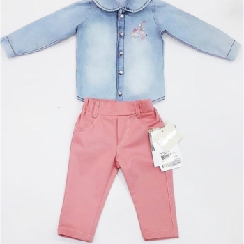 imagem CONJUNTO 10263 COR ROSE JEANS PARAISO BEBE